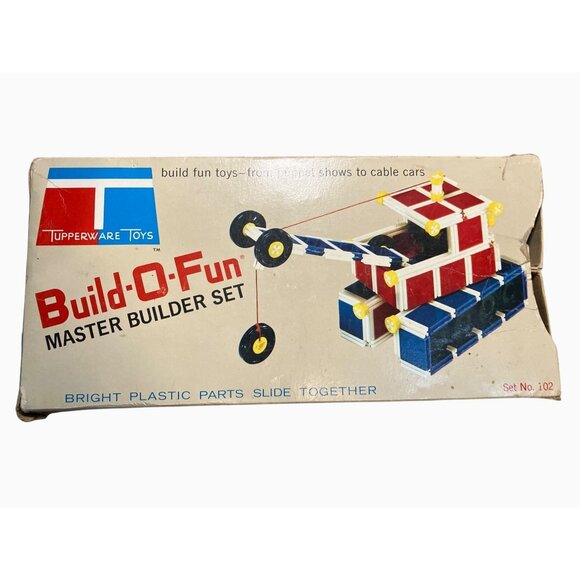 Tupperware Build-O-Fun Builder Set No. 102 Bright Plastic Parts Slide Together - Picture 1 of 7